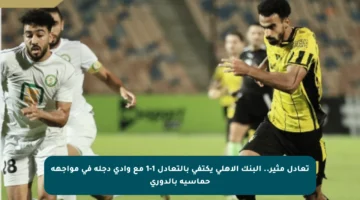 تعادل مثير.. البنك الأهلي يكتفي بالتعادل 1-1 مع وادي دجلة في مواجهة حماسية بالدوري